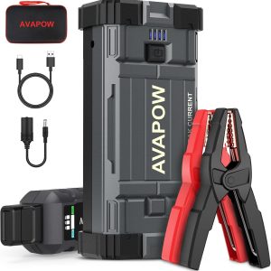 AVAPOW Car Battery Jump Starter 3000A Peak, Jumpstart with Force Start Function, Portable Starters for Up to 8L Gas 8L Diesel Engine with Booster Function,12V Lithium Jump Charger Pack Box