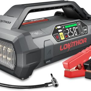 JA301 Jump Starter with Air Compressor, 2000Amp 12V Portable Car Battery Booster Pack for Upto 8.0L Gas or 6.0L Diesel, 150 PSI Tire Inflator with Digital Screen, 30 Months Ultra-Long Standby